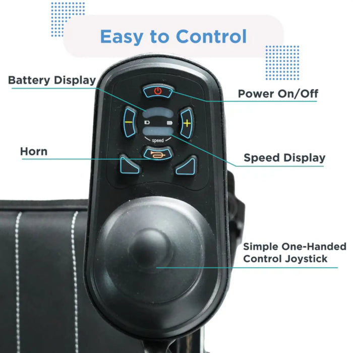 Journey Air Lightweight Folding Power Chair (2026 Model) - Easy to Use Joystick