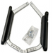 Journey Zoomer Handrail Set&nbsp; Metal U-shaped frame with black handles and a small package of screws on a white background