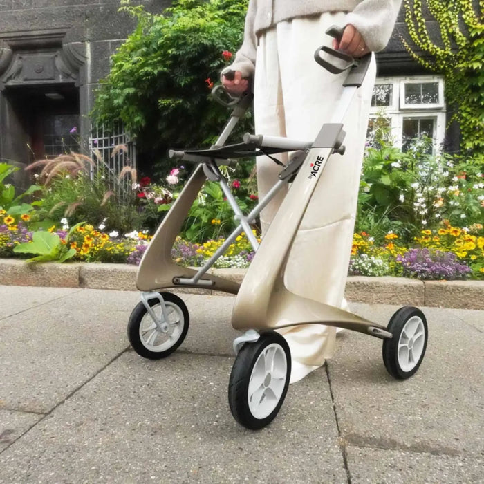Journey byACRE Carbon Ultralight Rollator - Champagne Gold Outdoor Use