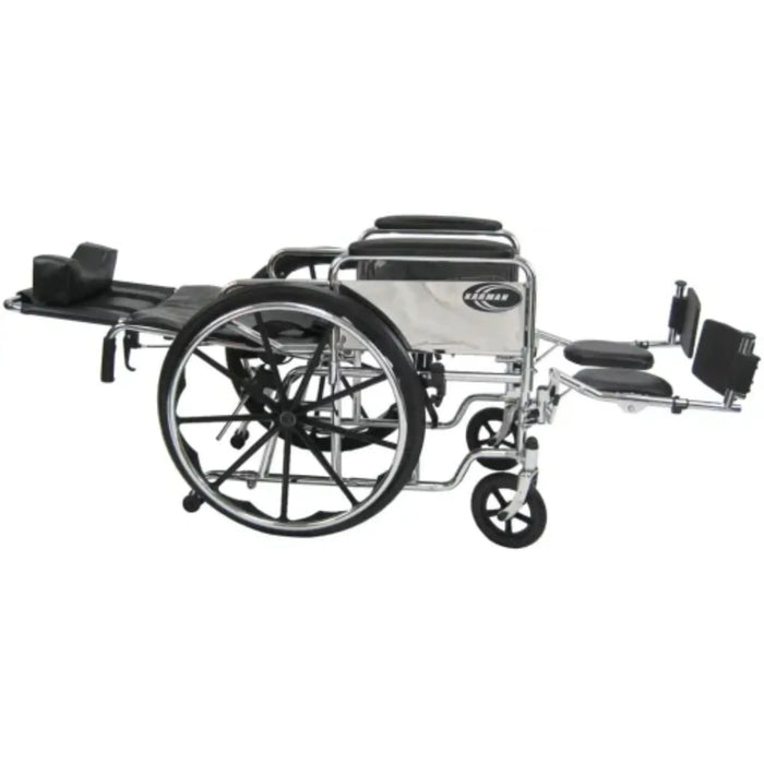 Karman Healthcare KN-880 Reclining Wheelchair with Removable Armrest and Elevating Leg Rest