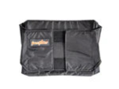 Black car organizer with 'freeflider' logo on a white background Folding Luggie Basket