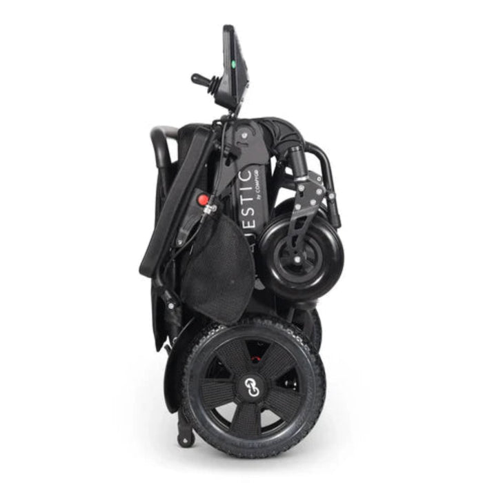 Majestic 440 HD Foldable electric wheelchair with 'Austtic' branding on a white background