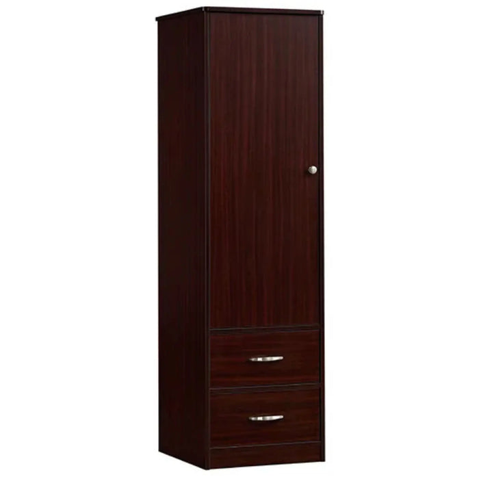 MeMedacure Contemporary Wardrobe in mahogany finish, angled view
