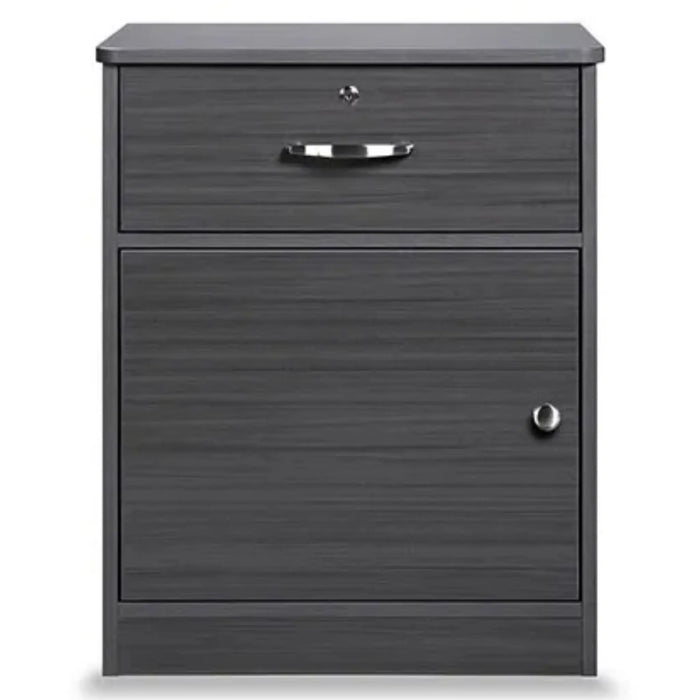 Medacure Contemporary Collection 1 drawer Nightstand with Lock in coastal grey finish