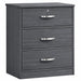 Medacure Contemporary 3 Drawer Dresser with Lock angled view in coastal grey finish