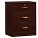 Medacure Contemporary 3 Drawer Dresser with Lock angled view in mahogany finish