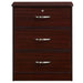 Medacure Contemporary 3 Drawer Dresser with Lock front view in mahogany finish
