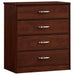 Medacure Contemporary 4 Drawer Chest with Lock angled view in Cherry finish