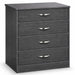 Medacure Contemporary 4 Drawer Chest with Lock angled view in Coastal Grey finish