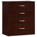 Medacure Contemporary 4 Drawer Chest with Lock angled view in Mahogany  finish