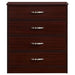 Medacure Contemporary 4 Drawer Chest with Lock front view in Mahogany finish