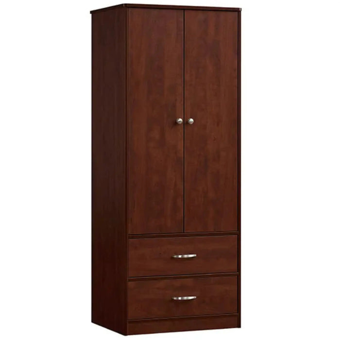 Medacure Contemporary 2 Door 2 Drawer Wardrobe angled view in cherry  finish