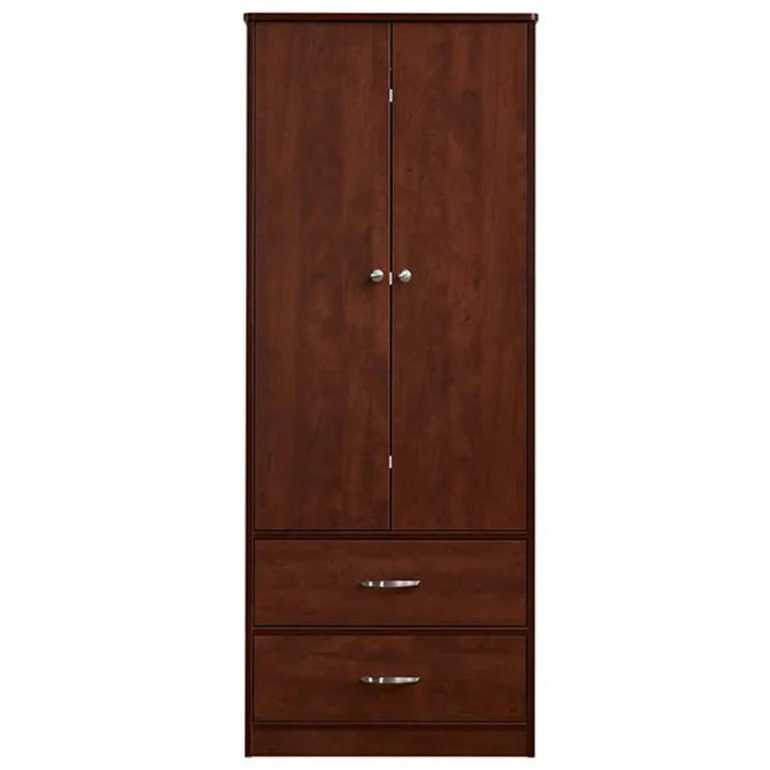 Medacure Contemporary 2 Door 2 Drawer Wardrobe front view in cherry finish