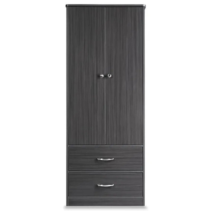 Medacure Contemporary 2 Door 2 Drawer Wardrobe front view in coastal grey finish