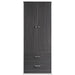 Medacure Contemporary 2 Door 2 Drawer Wardrobe front view in coastal grey finish