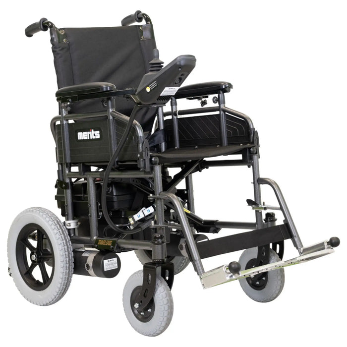 Travel Ease Commuter Folding Power Wheelchair by Merits - Side View