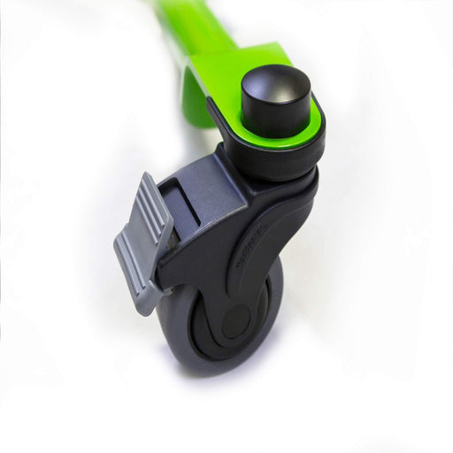 Great for transporting stander. Directionally locks one caster while leaving the