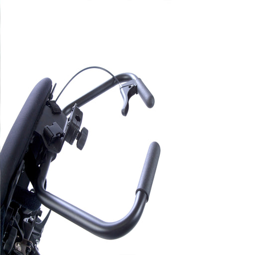 The dual control incorporates a bike lever-style control attached to the PA5594 Push Handle that allows both foot and/or hand control of the gas spring lift. This option provides improved usability especially when moving the unit to a fully supine position as the foot doesn’t have to maintain downward pressure on the gas spring lift pedal. The Push