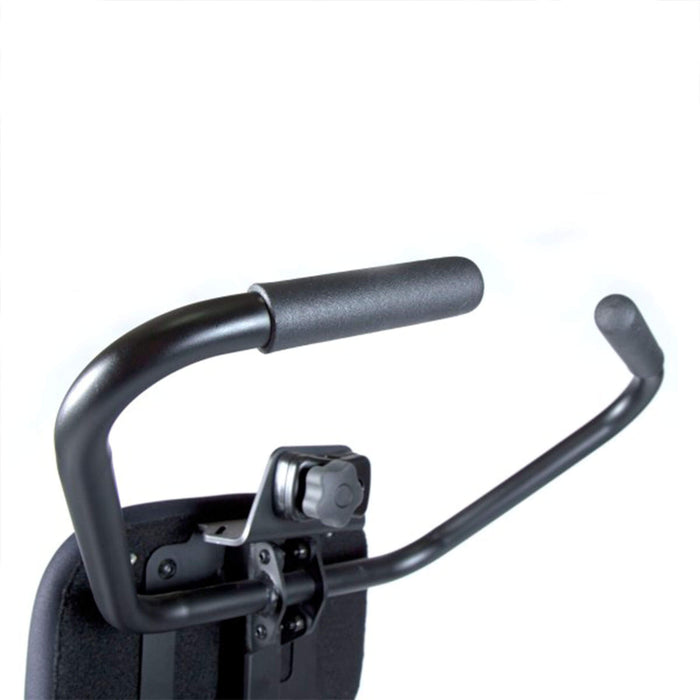 Makes pushing the stander easier for the caregiver and also aids in lifting and lowering the child. Required for dual control.