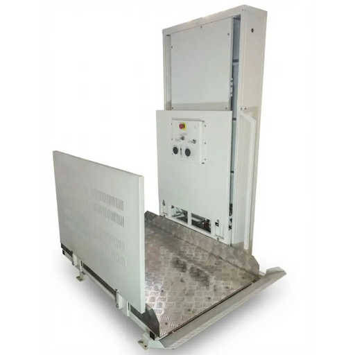 PLIFT Porch wheelchair lift lift with open door on a white background