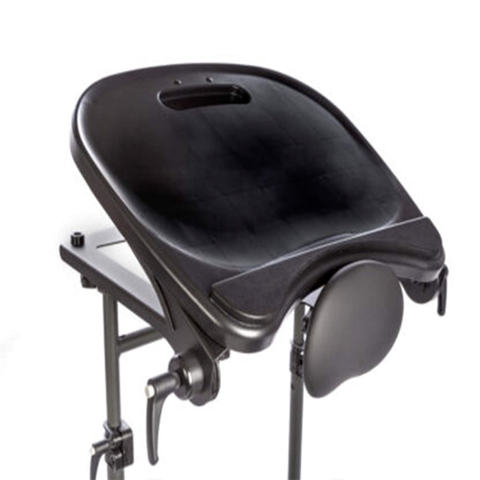 The Black Molded Angle Adjustable Tray for Swing-Away provides anterior U/E support and a functional or educational support surface for activities, ect. Angle adjustable tray adjusts form 0-35 to provide u/e support and change of angle to address functional or educational activities.  Adjusts from 0-35° to provide forearm support and angle activities closer to the user. Tray size is 21”x24” (53x61cm).