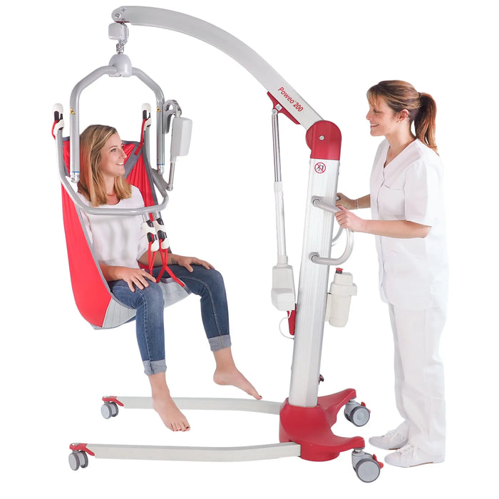 POWEO 200 Electric Patient Lift with Tilting Suspension with patient and care giver view