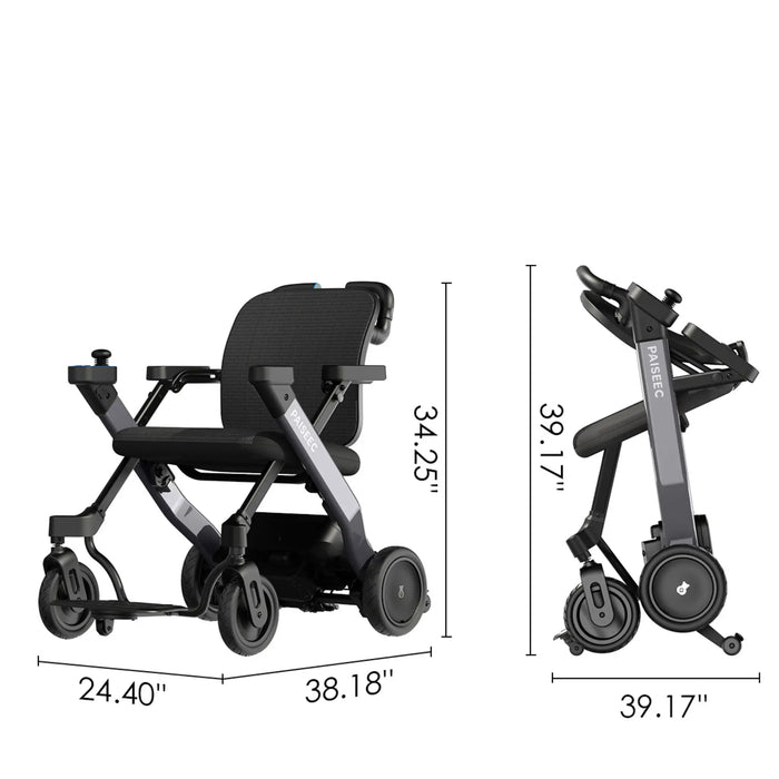 Paiseec W3 3-in-1 Electric Wheelchair - Dimension