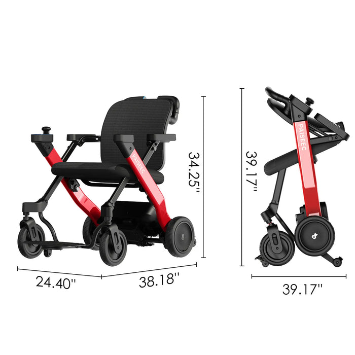 Paiseec W3 3-in-1 Electric Wheelchair - Dimension