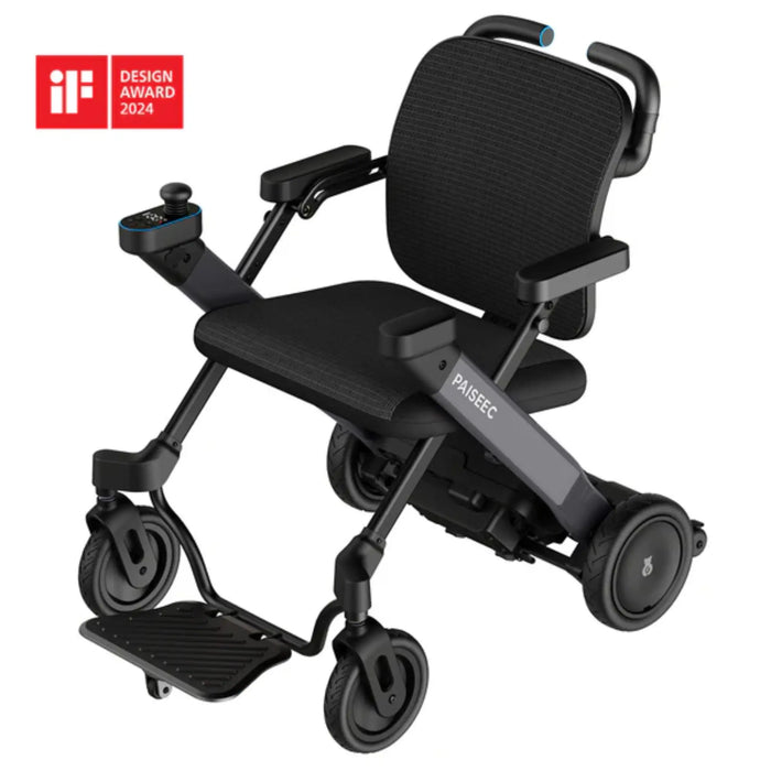 Paiseec W3 3-in-1 Electric Wheelchair - Black Front View