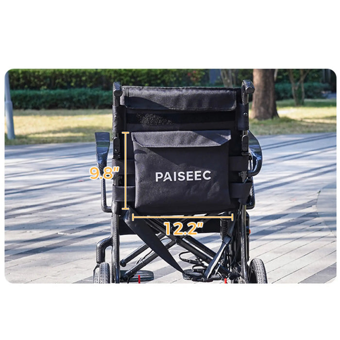 Paiseec Q5 Carbon Fiber Electric Wheelchair back bag for storage