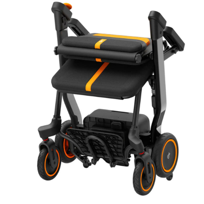 Paiseec W1 2-in-1 Folding Electric Wheelchair color gray folded angled view