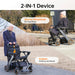Paiseec W1 2-in-1 Folding Electric Wheelchair color gray  showing it can be an electric wheelchair and a rollator