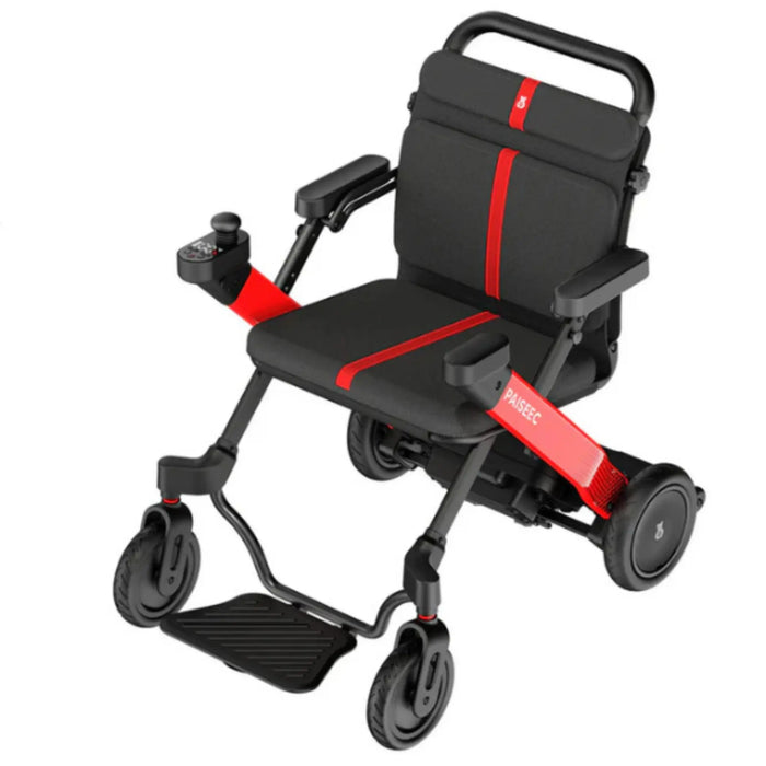 Paiseec W1 2-in-1 Folding Electric Wheelchair color red