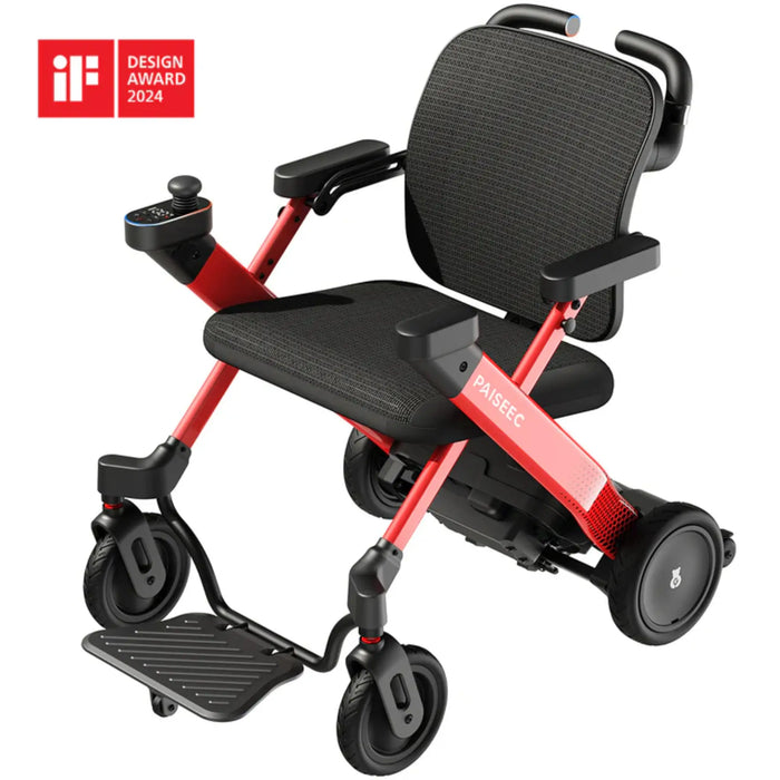 Paiseec W3 3-in-1 Electric Wheelchair - Award Winning Design Red