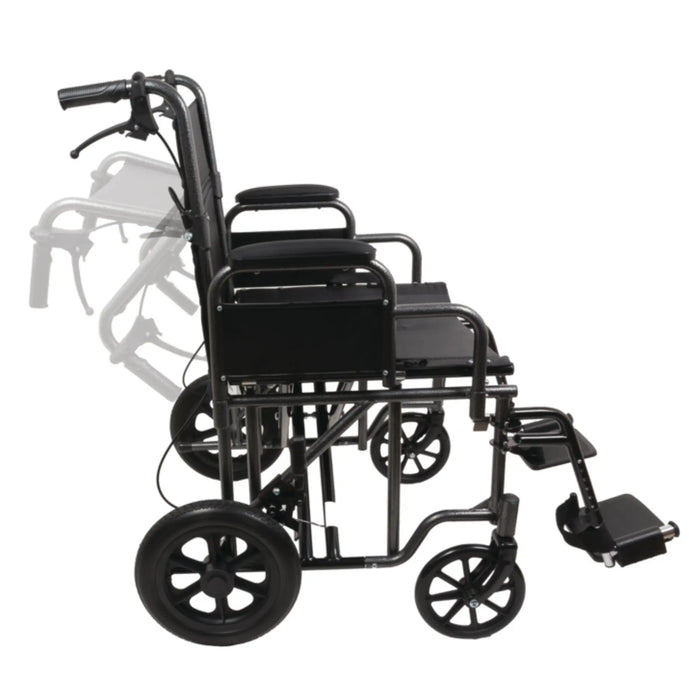 ProBasics Bariatric Steel Transport Wheelchair with 12" Rear Wheels