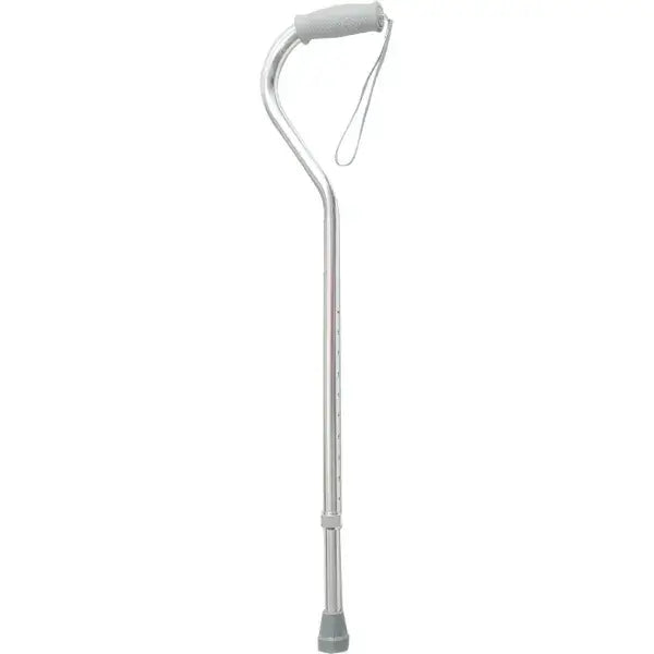 ProBasics Offset Cane with Wrist Strap Silver