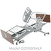 Medical bed with various adjustable parts on a white background, model QD1000MLF. Q Series Advantage Low Bed – Adjustable Electric Bed for 