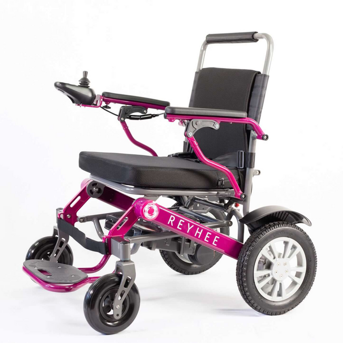 REYHEE Roamer 200W 24V Foldable Electric Wheelchair - Pink View