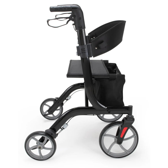 Mobo Medical Upright Folding Rollator - Side View Black