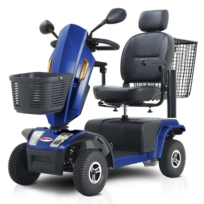 Metro Mobility S500 Heavy Duty Mobility Scooter - Side View Blue