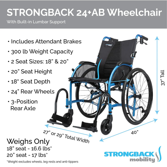 STRONGBACK 24+AB Adjustable Lightweight Manual Wheelchair