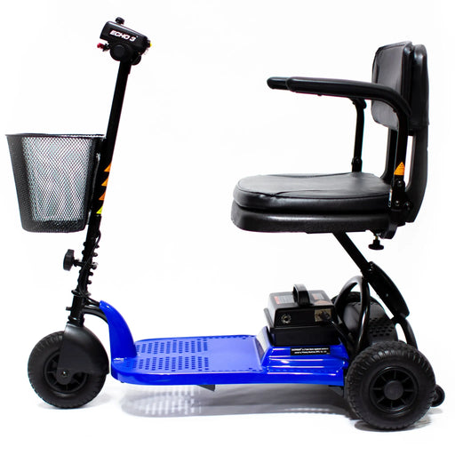 Shoprider Echo Light Weight 3-Wheel Travel Scooter - Blue Side View