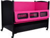 Sleepsafer Sleepsafe Tall bed black wood with Pink inetrnal padding around the windows and deck