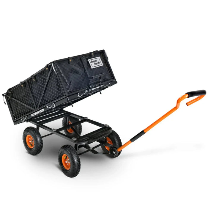 SuperHandy Heavy-Duty Towable Garden Cart with Quick Dump System – 660 lbs Capacity