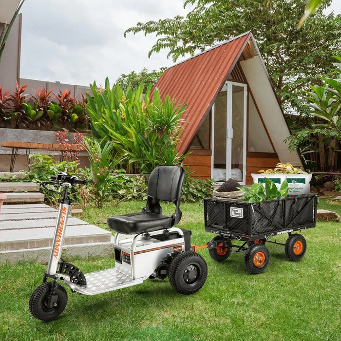 SuperHandy Heavy-Duty Towable Garden Cart with Quick Dump System – 660 lbs Capacity