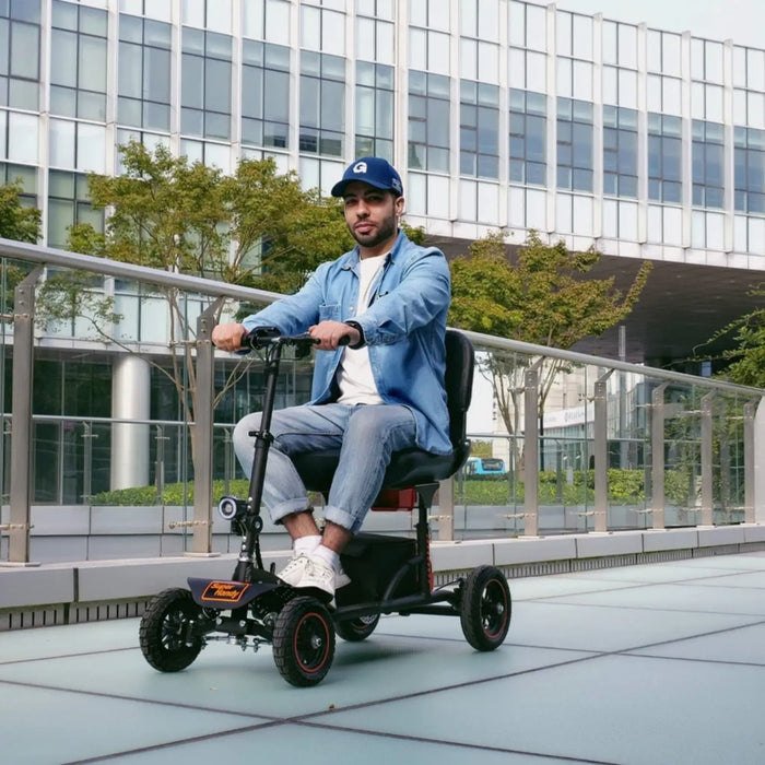 SuperHandy Explorer 4-Wheel Folding Mobility Scooter with Two 48V 2Ah Battery, 350lb Capacity