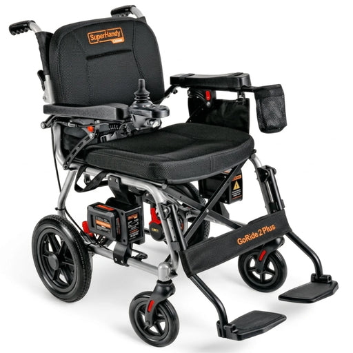 SuperHandy GoRide 2 Plus Folding Electric Wheelchair angled right side view