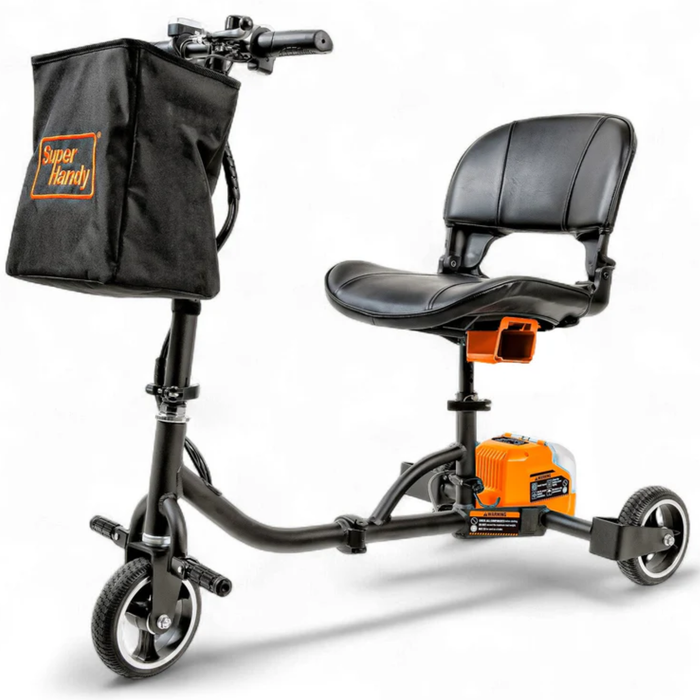 SuperHandy Passport Folding 3-Wheel Mobility Scooter with Two 48V 2Ah Batteries, Ultra Lightweight 35 lbs Only