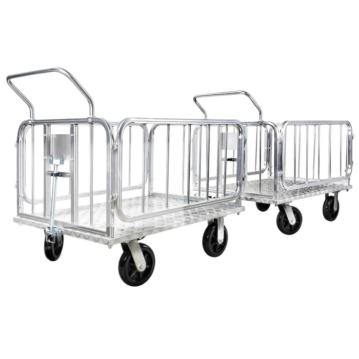 Superhandy Heavy Duty Cargo Trailer & Utility Truck Cart shown connecting 2 carts as a train