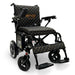 Black electric wheelchair with quilted design on a white background X7BlackFrameBlackTextile